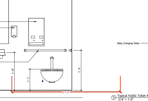 Dimension tool used on a drawing